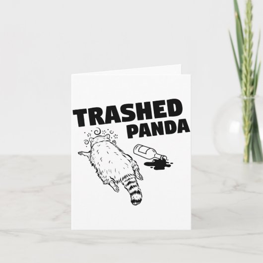 Carte Trashed Panda Raccoon Funny Raccoon Gets Drunk Rac (Devant)