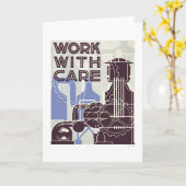 Carte Travail avec soin WPA 1937 (Fleur jaune)