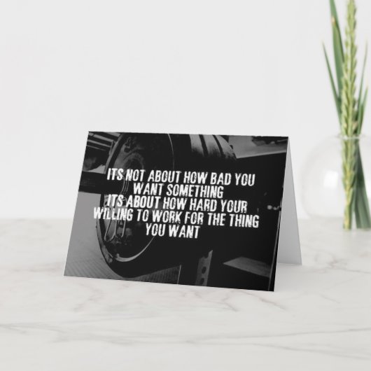 Carte TRAVAIL DUR - Exercice de musculation Motivation (Devant)