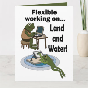 Carte Travail Flexible Grenouille Bureau Entreprise Humo