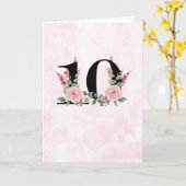 Carte Travail floral 10 - Anniversaire (Fleur jaune)