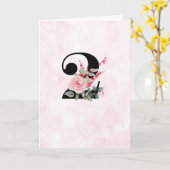 Carte Travail floral 2 - Anniversaire (Fleur jaune)