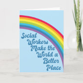 Carte Travail social Citation inspirante Rainbow Blue (Devant)