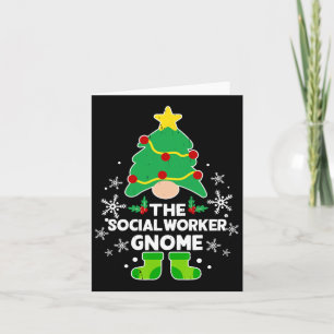 Carte Travail social Gnome Xmas Fête de famille Noël