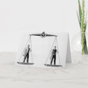 Carte Travail vintage contre gestion, échelles de justic