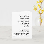 Carte Travailler avec nous chaque jour est votre cadeau, (Fleur jaune)