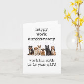 Carte Travailler avec nous est votre cadeau, l'anniversa (Fleur jaune)