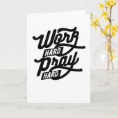 Carte Travailler dur prier dur (Fleur jaune)