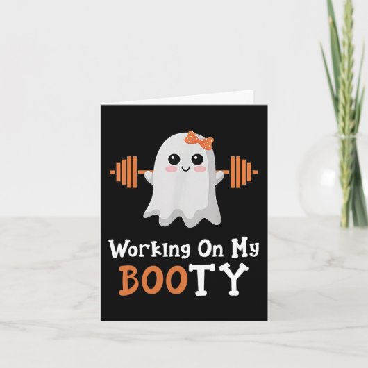 Carte Travailler Mon Gros Boo-Ty Funny Halloween Gym Gho (Devant)