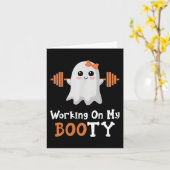Carte Travailler Mon Gros Boo-Ty Funny Halloween Gym Gho (Fleur jaune)