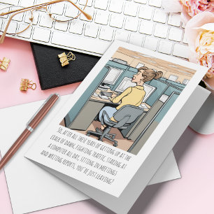 Carte Travailleur de bureau féminin qui prend sa retrait