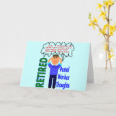 Carte Travailleur de la poste à la retraite "Réflexions" (Fleur jaune)
