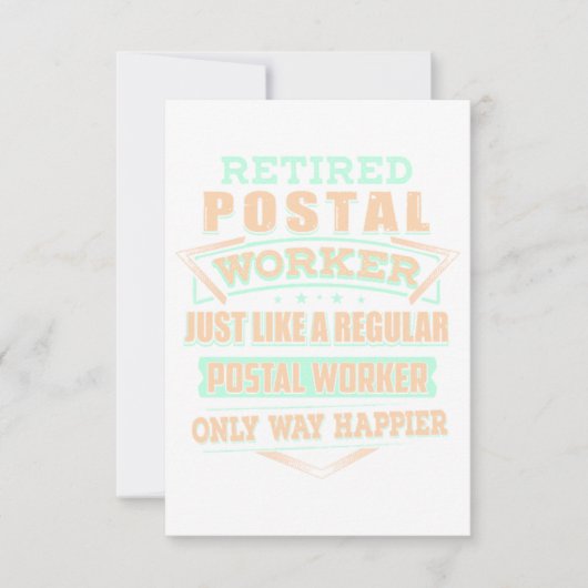 Carte Travailleur postal à la retraite (Devant)