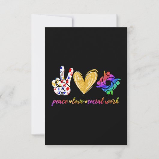 Carte Travailleur social Peace Love (Devant)