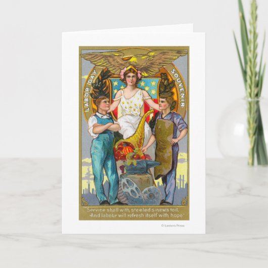 Carte Travailleurs de souvenirs de la fête du travail av (Devant)