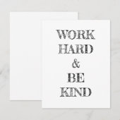 Carte Travaillez dur et soyez gentil Poster (Devant / Derrière)