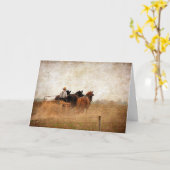 Carte Travaux sur le terrain actionnés par cheval, (Fleur jaune)