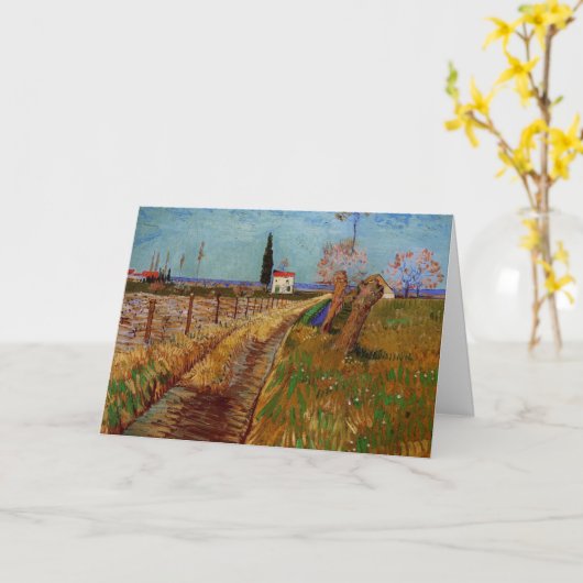 Carte Traversée d'un champ, Willows par Vincent van Gogh (Fleur jaune)