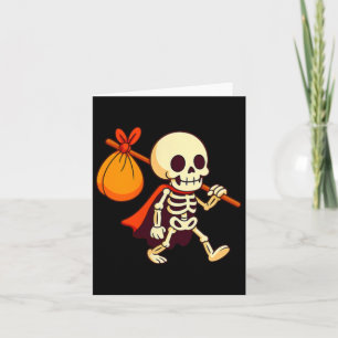 Carte Treat Trick or Skeleton Shirt mignonne Halloween G