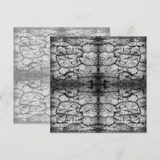 Carte Tree Bark Black And White Photo Closeup Pattern    (Devant / Derrière)