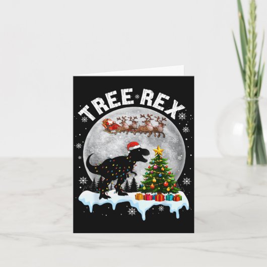 Carte Tree Rex Christmas Dinosaur T-rex Xmas Pajama Men (Devant)