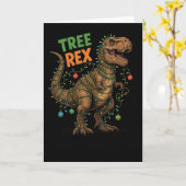 Carte "tree Rex" Dinosaur Humour de Noël Tee (Fleur jaune)