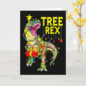 Carte Tree Rex! Drôle de Noël Paléontologue (Fleur jaune)