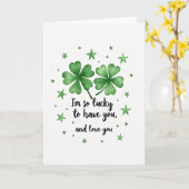 Carte Trèfle Chanceux Je T'Aime (Fleur jaune)