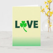 Carte Trèfle d'Amour Vert (Fleur jaune)