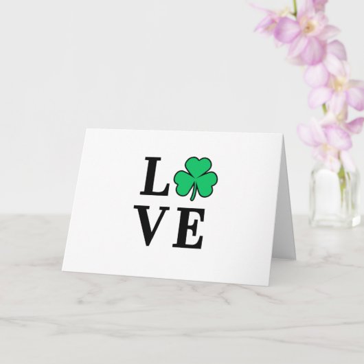 Carte Trèfle d'Irlande Minimal Tout Usage AMOUR (Orchidée)