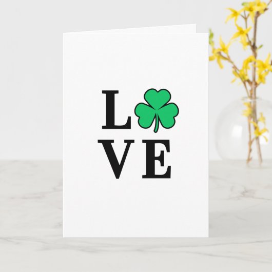 Carte Trèfle d'Irlande Minimal Tout Usage LOVE (Fleur jaune)