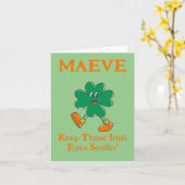 CARTE TRÈFLE GARDEZ CES YEUX IRLANDAIS QUI SOURIENT (Fleur jaune)