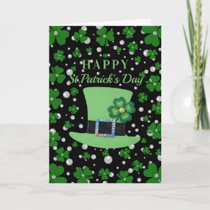 Carte Trèfle personnalisé de la Saint-Patrick avec perle