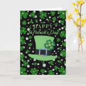 Carte Trèfle personnalisé de la Saint-Patrick avec perle (Fleur jaune)