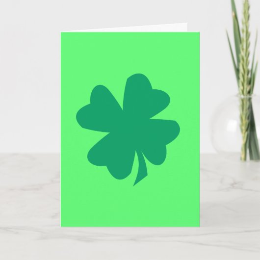 Carte Trèfle Saint-Patrick Jour Vert Irlandais 2025 (Devant)