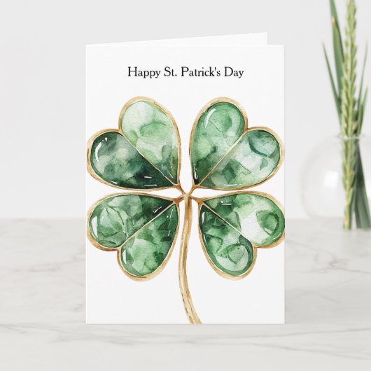 Carte Trèfle Vert Or Saint-Patrick (Devant)