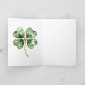 Carte Trèfle Vert Or Saint-Patrick (Intérieur)