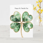 Carte Trèfle Vert Or Saint-Patrick (Fleur jaune)