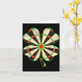 Carte Trèfle Vintage Fléchettes Chanceuses Saint-Patrick (Fleur jaune)