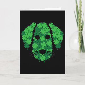 Carte Trèfle visage de chien Saint-Patrick jour Chien mi