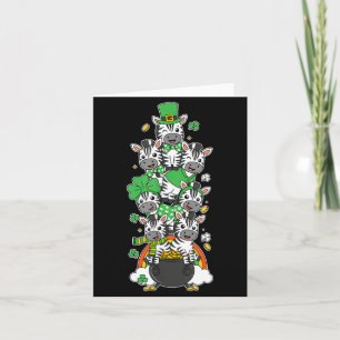 Carte Trèfle zèbre drôle jour de la Saint-Patrick femmes