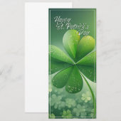 Carte Trèfles verts Joyeuse Saint-Patrick (7) c (Devant / Derrière)