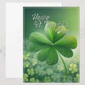 Carte Trèfles verts Joyeuse Saint-Patrick (7) c (Devant / Derrière)