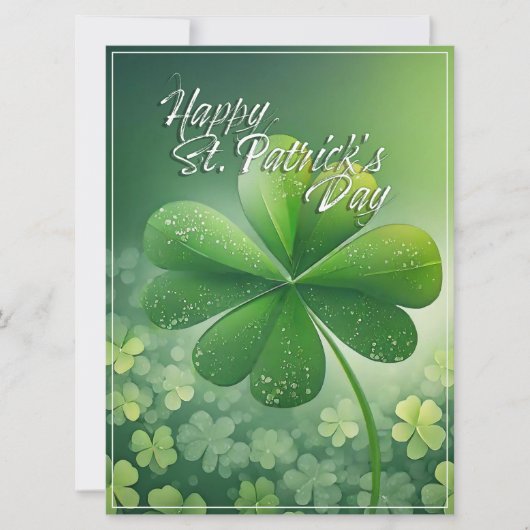 Carte Trèfles verts Joyeuse Saint-Patrick (7) c (Devant)