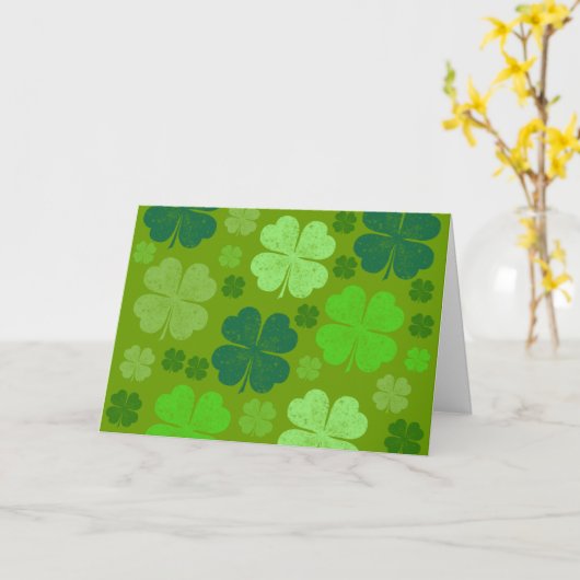 Carte Trèfles verts, Trèfles chanceux, Saint Patrick (Fleur jaune)