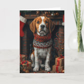 Carte Trek Walker Coonhound Chien Avec Cadeaux De Noël (Devant)