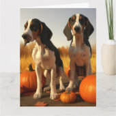 Carte Trek Walker Coonhound Chiot Citrouille d'automne (Devant)