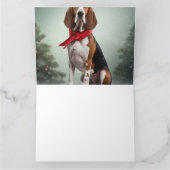 Carte Trek Walker Coonhound Dog en Noël de neige (Intérieur)