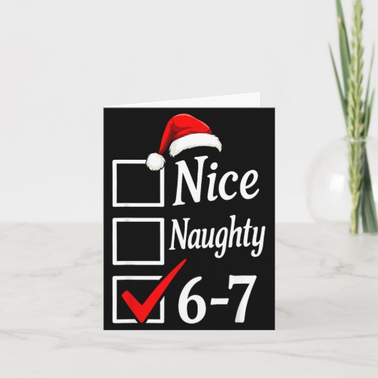 Carte Trendy 6-7 Meme Nice Naughty 67 Christmas Funny Gr (Devant)