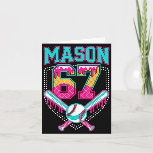 Carte Trendy Mason 67 Mem Ice Cream Drip Baseball Birthd (Devant)